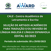 Edital nº 02/2023 Seleção de artigos acadêmicos para tradução e/ou revisão língua inglesa e língua espanhola