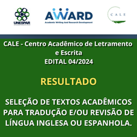 Resultado Edital 04/2024 - Tradução/Revisão Artigos Acadêmicos