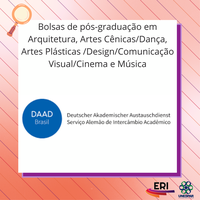 Bolsas de pós-graduação em Arquitetura, Artes Cênicas/Dança, Artes Plásticas/Design/Comunicação Visual/Cinema e Música