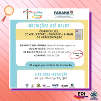 Cursos em modalidade remota ofertados pelo Programa Paraná Fala Inglês da UEL com inscrições abertas até o dia 02/07