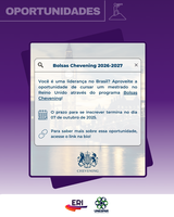 Estão abertas as inscrições para as Bolsas Chevening 2026-2027