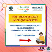 Inscrições abertas para masterclasses ofertadas pelo Paraná Fala Inglês da Unespar no mês de março