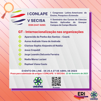  Oportunidade para publicação de artigo - Internacionalização nas organizações é uma das áreas temáticas contempladas pelo I CONLAPE / V SECISA!